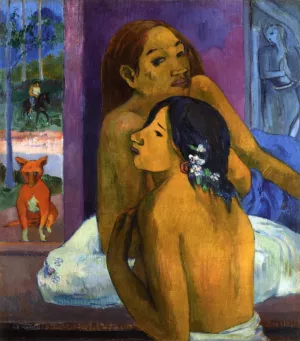 Two Women also known as Flowered Hair by Paul Gauguin - Oil Painting Reproduction
