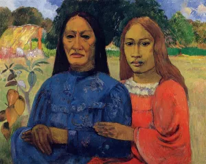 Two Women also known as Mother and Daughter by Paul Gauguin Oil Painting