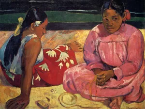 Two Women on the Beach Oil painting by Paul Gauguin