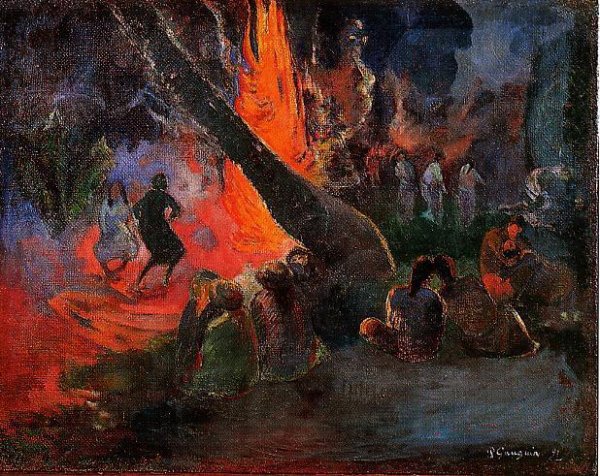 Main Product Photo of Upaupa also known as Fire Dance Painting by Paul Gauguin