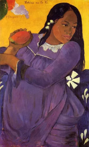 Vahine No Te Vi also known as Woman with a Mango by Paul Gauguin - Oil Painting Reproduction