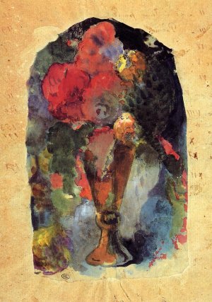 Vase of Flowers after Delacroix by Paul Gauguin Oil Painting