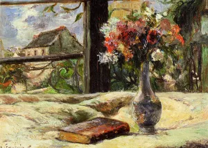 Vase of Flowers and Window Oil painting by Paul Gauguin