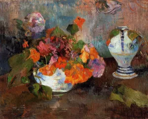 Vase of Nasturtiums by Paul Gauguin - Oil Painting Reproduction