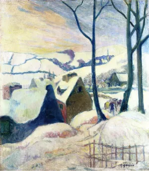 Village in the Snow by Paul Gauguin - Oil Painting Reproduction