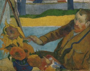 Vincent van Gogh painting sunflowers by Paul Gauguin Oil Painting