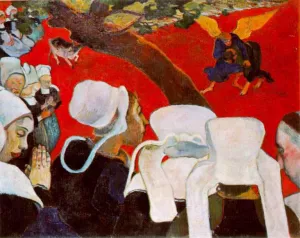 Vision After the Sermon, Jacob Wrestling with the Angel by Paul Gauguin - Oil Painting Reproduction