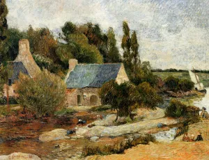 Washerwoman at Simonou Mill, Pont-Aven painting by Paul Gauguin