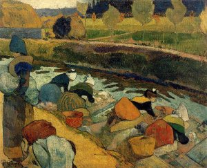 Washerwomen at the Roubine du Roi. Arles by Paul Gauguin Oil Painting
