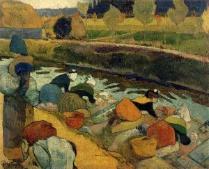 Washerwomen at the Roubine du Roi. Arles by Paul Gauguin - Oil Painting Reproduction
