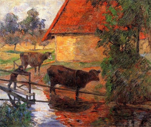 Main Product Photo of Watering Place Painting by Paul Gauguin