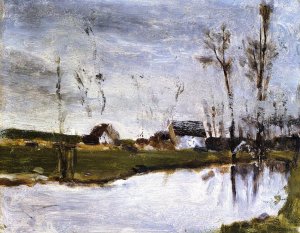 Waterside Houses I by Paul Gauguin Oil Painting