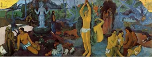 Where Do We Come From What are We Doing Where are We Going Oil painting by Paul Gauguin