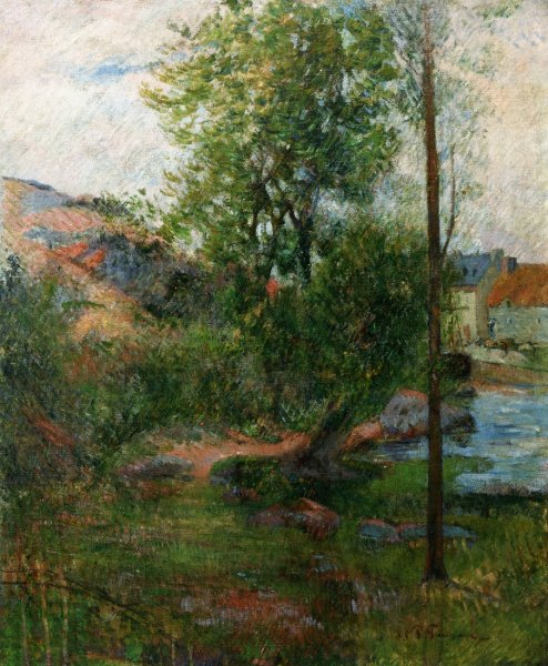 Main Product Photo of Willow by the Aven Painting by Paul Gauguin