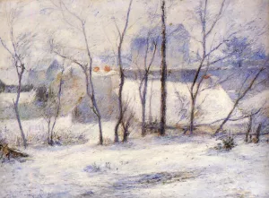 Winter Landscape, Effect of Snow also known as Snow at Vaugirard, II by Paul Gauguin Oil Painting