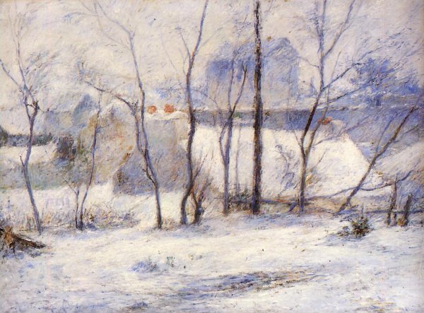 Main Product Photo of Winter Landscape, Effect of Snow also known as Snow at Vaugirard, II Painting by Paul Gauguin