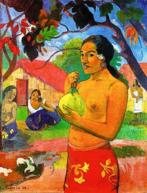 Woman Holding a Fruit by Paul Gauguin Oil Painting