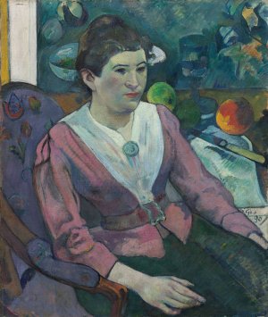 Woman in front of a Still Life by Cezanne by Paul Gauguin Oil Painting