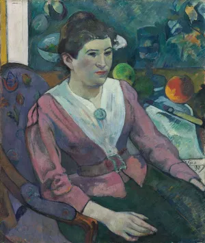 Woman in front of a Still Life by Cezanne by Paul Gauguin Oil Painting