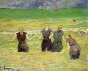 Women Bathing, Dieppe by Paul Gauguin Oil Painting