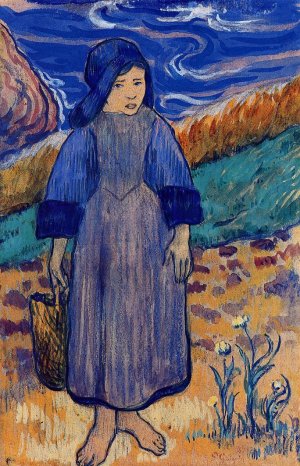Young Breton by the Sea Oil painting by Paul Gauguin