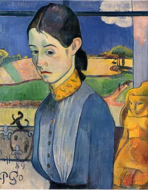 Young Breton Woman Oil painting by Paul Gauguin