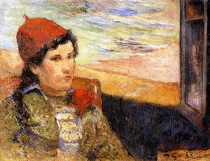 Young Woman at a Window by Paul Gauguin Oil Painting