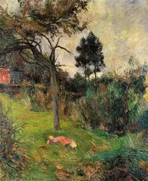Young Woman Lying in the Grass by Paul Gauguin Oil Painting