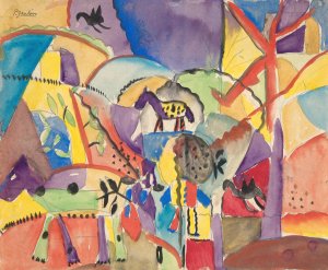 Composition with Horses by Paul Gaulois Oil Painting