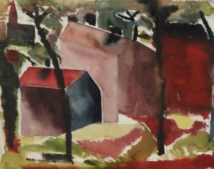 Houses by Paul Gaulois Oil Painting