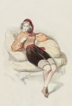 Costume prints by Paul Gavarni Oil Painting