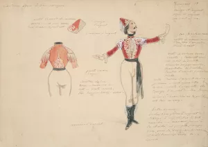 Costume Study for Male Gypsy in 'Zingaro' by Paul Gavarni Oil Painting