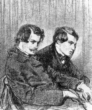 Portrait of Edmond and Jules de Goncourt by Paul Gavarni Oil Painting