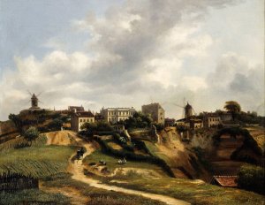 Vue de Montmartre by Paul Glon Villeneuve Oil Painting
