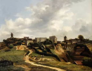 Vue de Montmartre Oil painting by Paul Glon Villeneuve