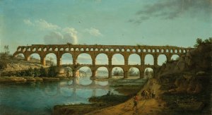 View Of The Pont Du Gard by Paul Gregoire Oil Painting