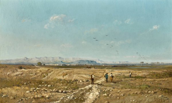 Main Product Photo of Souvenir de la Crau, Provence  Painting by Paul Guigou
