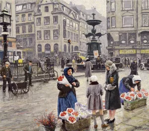 A Bunch of Red Tulips painting by Paul-Gustave Fischer