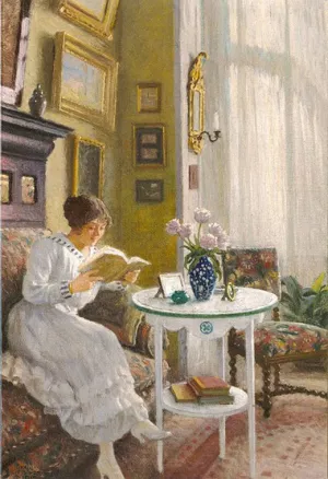 Afternoon Read by Paul-Gustave Fischer - Oil Painting Reproduction