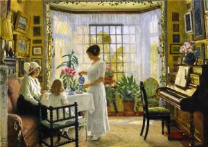 Afternoon Tea by Paul-Gustave Fischer Oil Painting