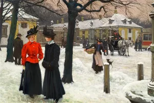 At Frederiksberg Rundel painting by Paul-Gustave Fischer