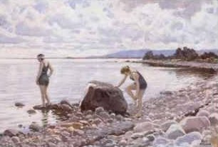 Main Product Photo of Bathers on the Shore Painting by Paul Gustave Fischer