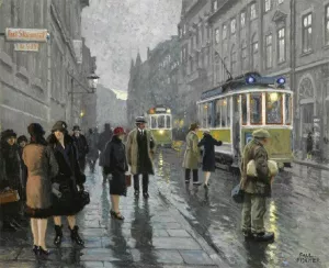 Bredgade, Copenhagen by Paul-Gustave Fischer - Oil Painting Reproduction