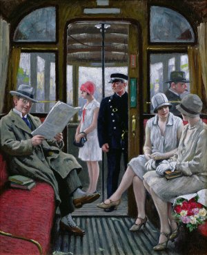 Copenhagen Tram by Paul-Gustave Fischer Oil Painting
