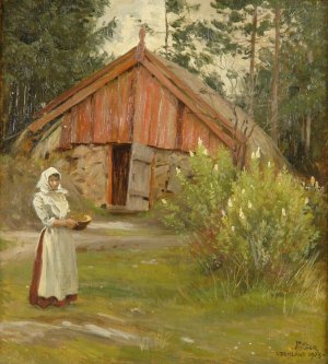 Farmyard by Paul-Gustave Fischer Oil Painting