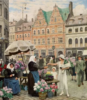 From Hojbro Plads by Paul-Gustave Fischer Oil Painting