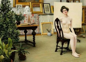 From the Artist's Studio by Paul-Gustave Fischer Oil Painting