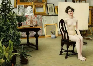 From the Artist's Studio by Paul-Gustave Fischer - Oil Painting Reproduction