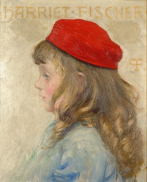 Harriet Fischer, in Profile Oil painting by Paul-Gustave Fischer