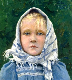 Portrait of a Young Girl by Paul-Gustave Fischer Oil Painting